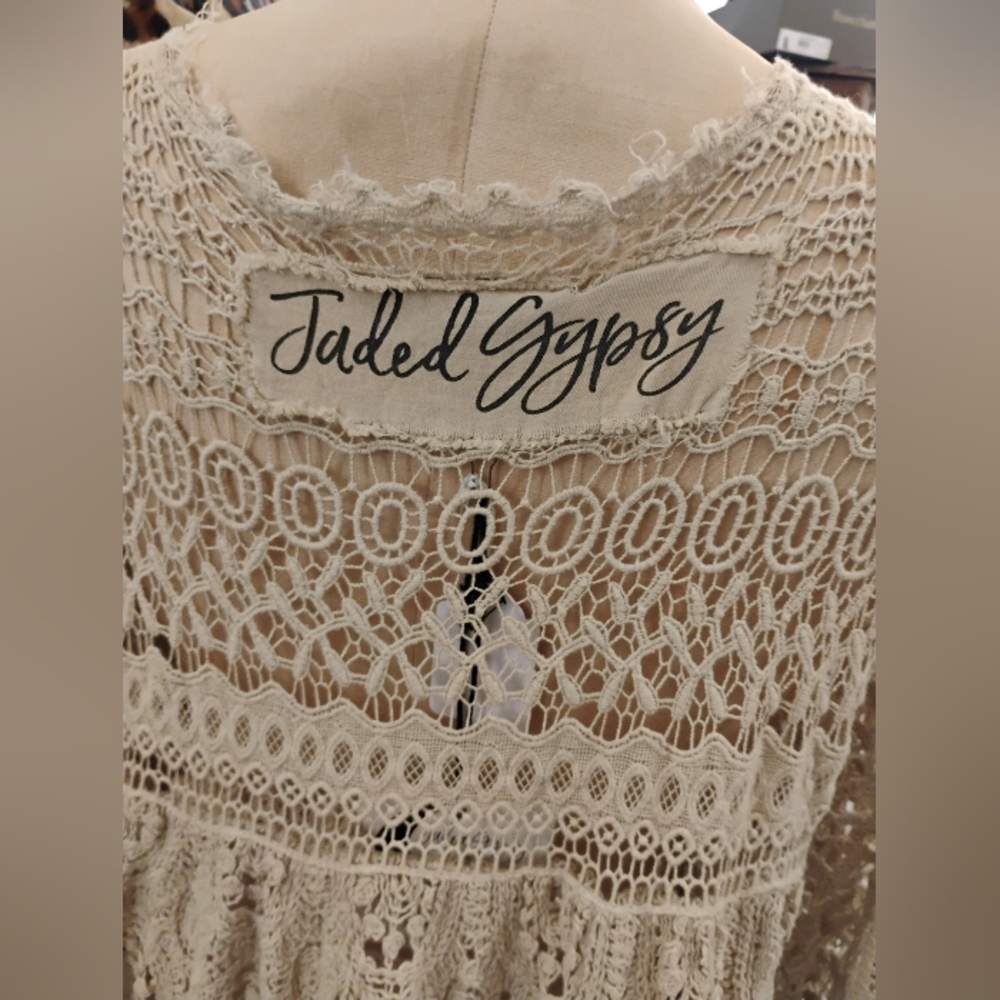 Jaded Gypsy Forever Timeless Crochet Kimono Duster OS NWT - Picture 4 of 15